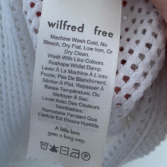 Aritzia Wilfred Free White Mesh Look Sweater Size Large - Picture 9 of 13